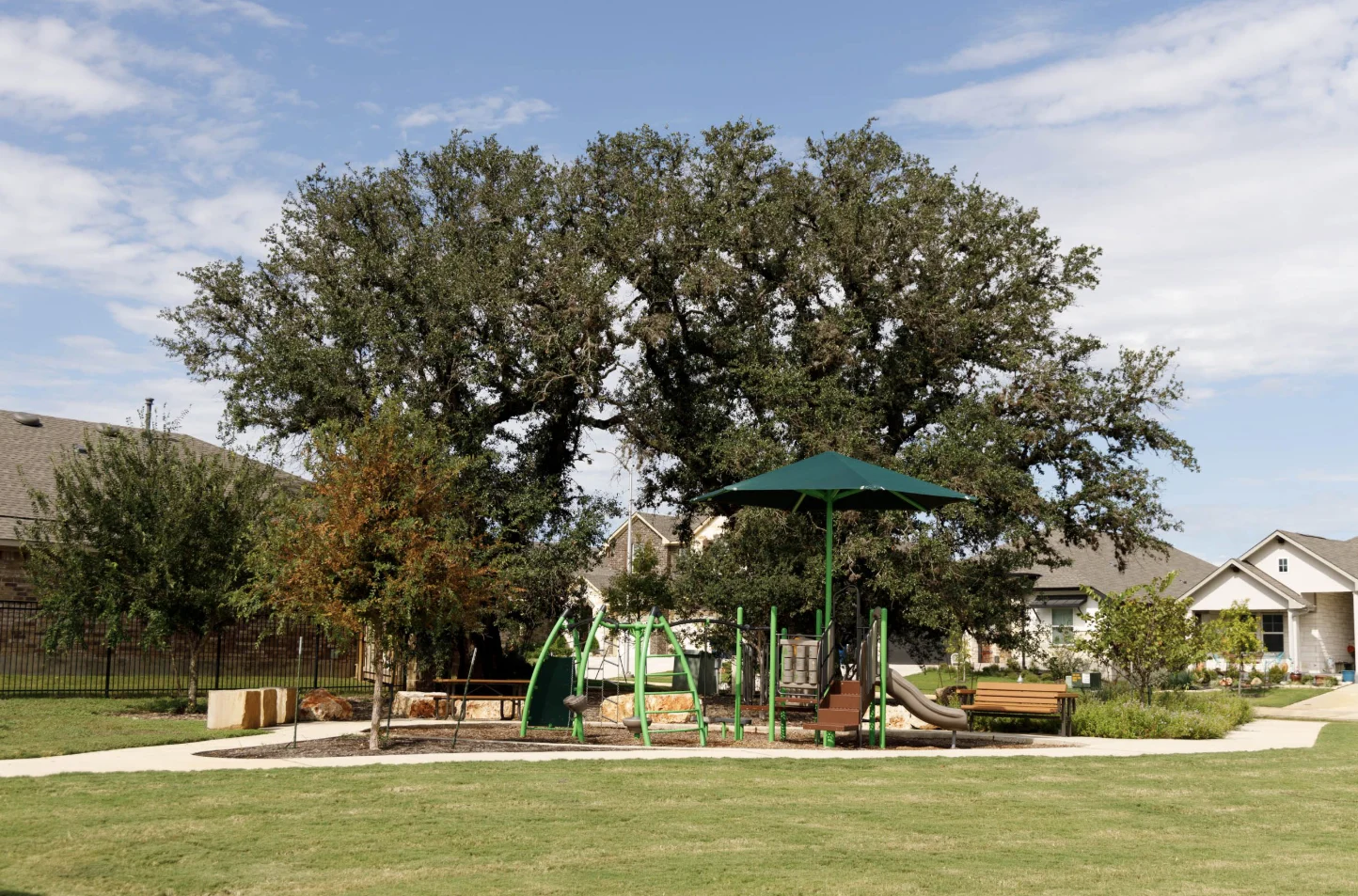 Veramendi park with Oak trees in the background. 